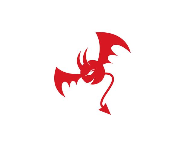 Modelo de ícone do diabo logo vermelho do diabo vetor