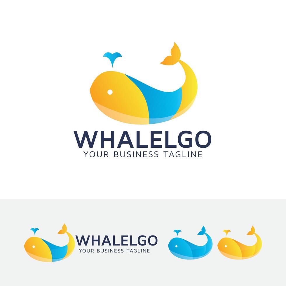 design de logotipo de vetor de baleia