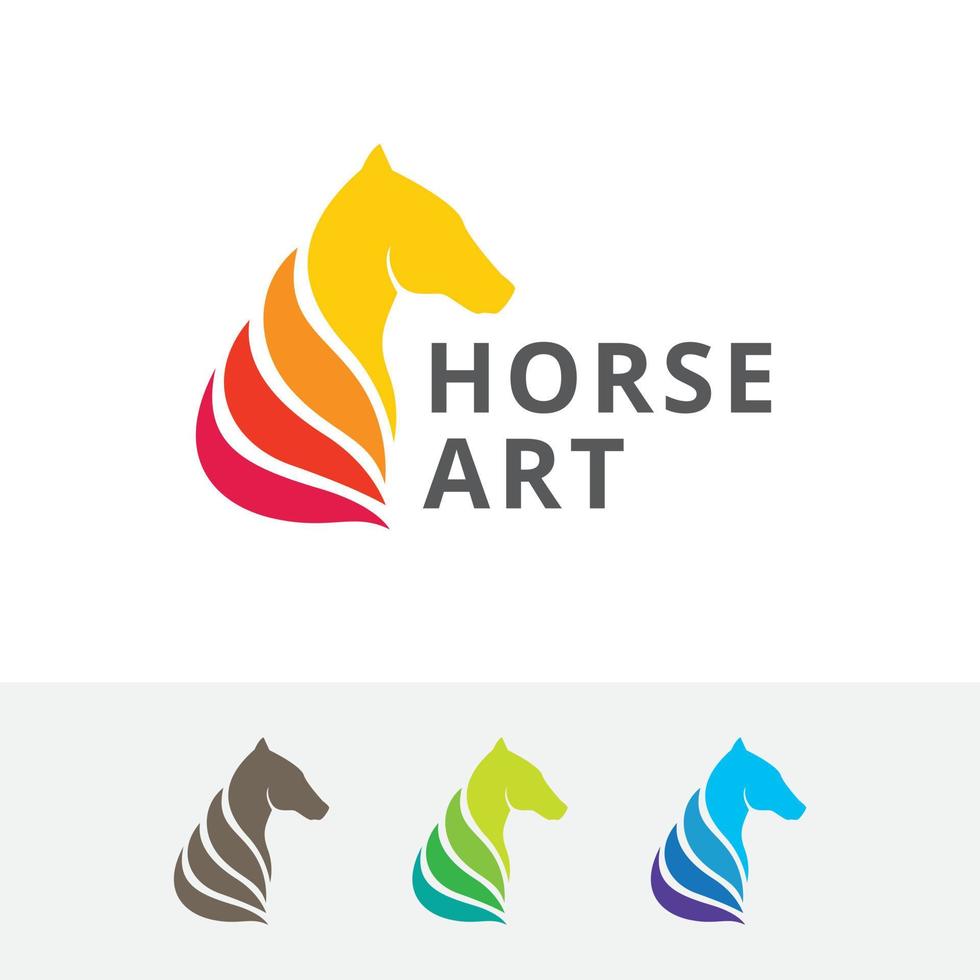 design de logotipo de vetor de arte de cavalo