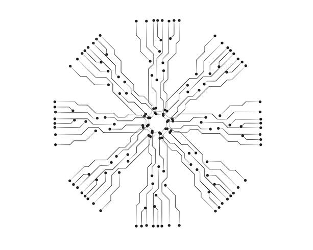 linha de modelo de vetor de ilustração de circuito