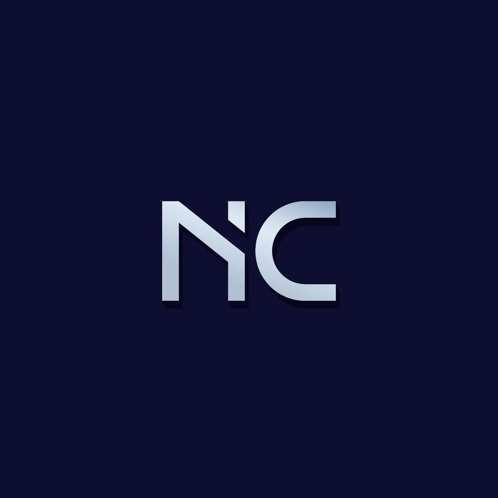 design de logotipo de vetor de letras nc