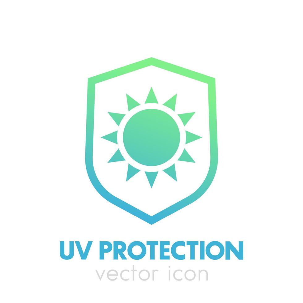 ícone de proteção UV em branco vetor