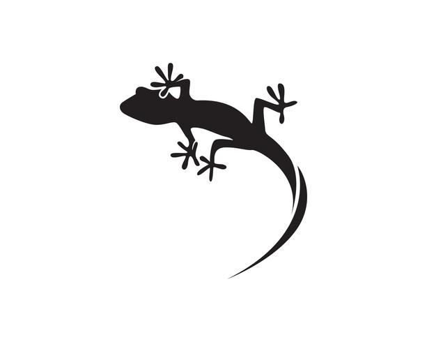 Lagarto camaleão lagarto preto silhueta vector