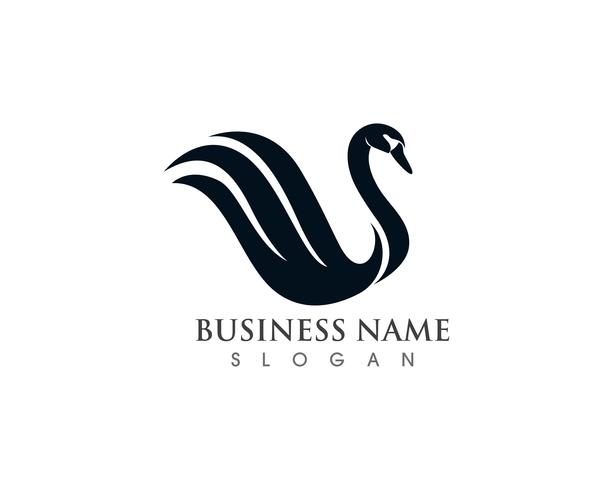 Vetor de modelo de logotipo de cisne