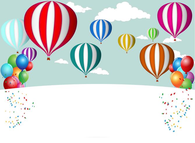 Celebração de cartão de aniversário com balão colorido vetor