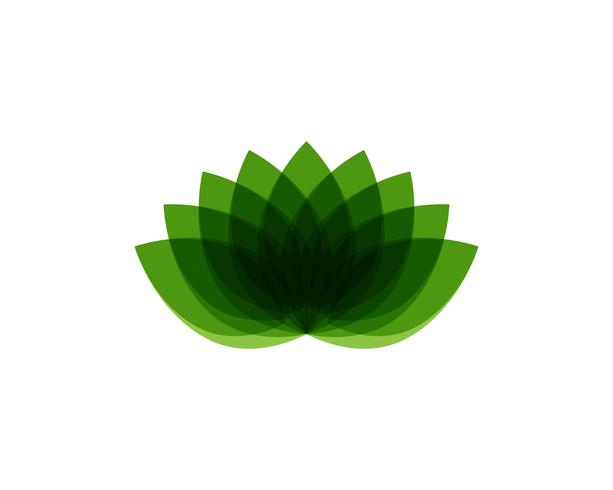 Modelo de vetor de logotipo e símbolos de flor de lótus