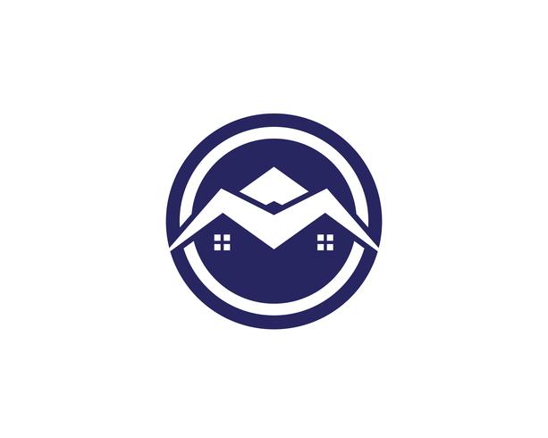modelo de ícones de símbolos de logotipo de edifícios de casa vetor