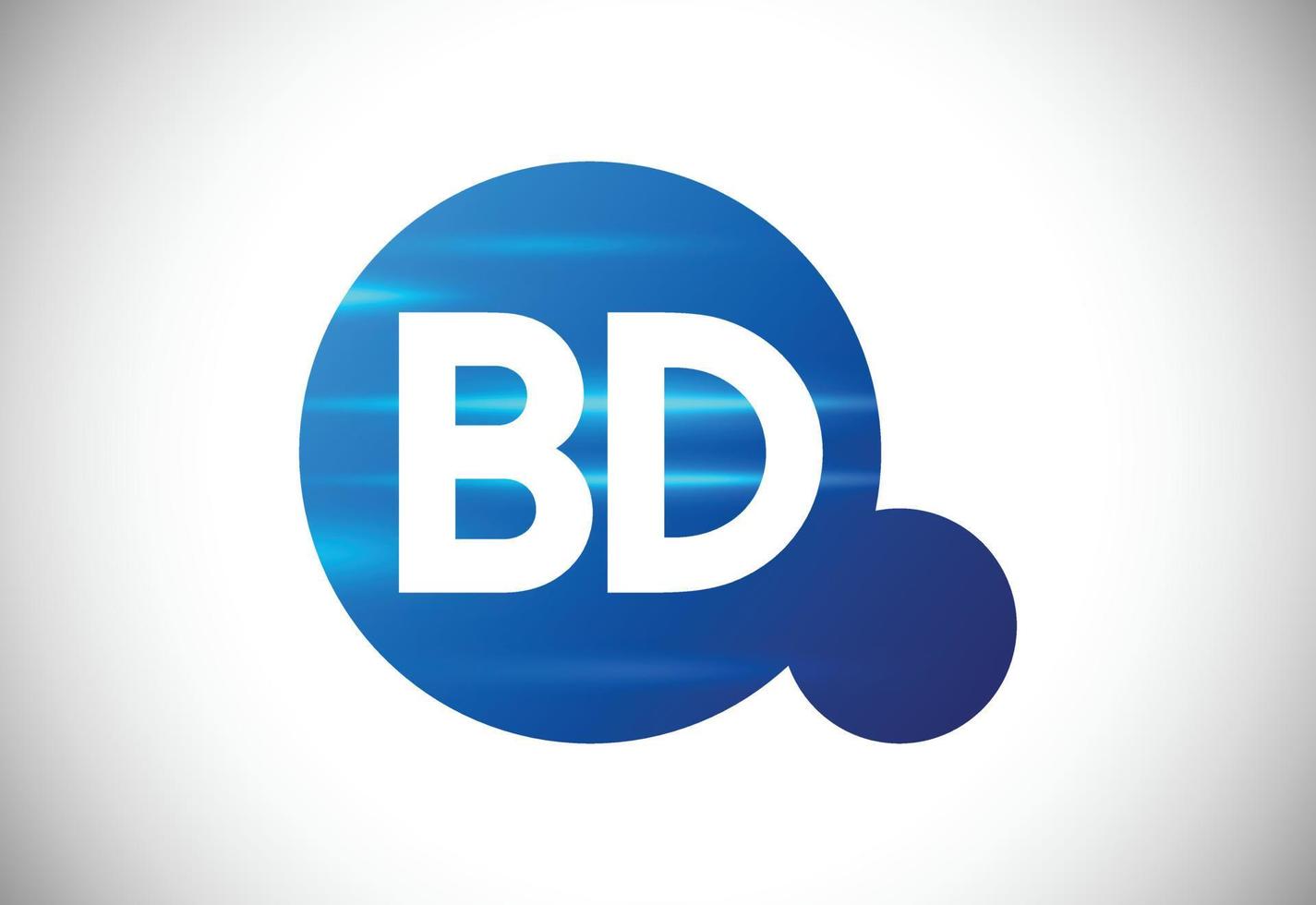 vetor de design de logotipo bd letra inicial. símbolo gráfico do alfabeto para identidade de negócios corporativos