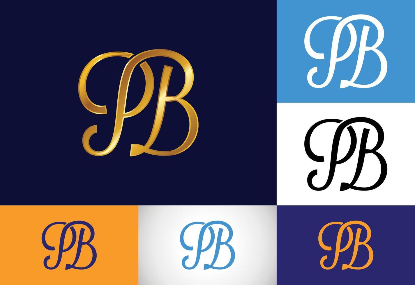 vetor de design de logotipo pb letra inicial. símbolo gráfico do alfabeto para identidade de negócios corporativos