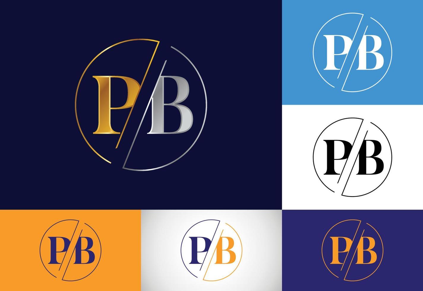 vetor de design de logotipo pb letra inicial. símbolo gráfico do alfabeto para identidade de negócios corporativos