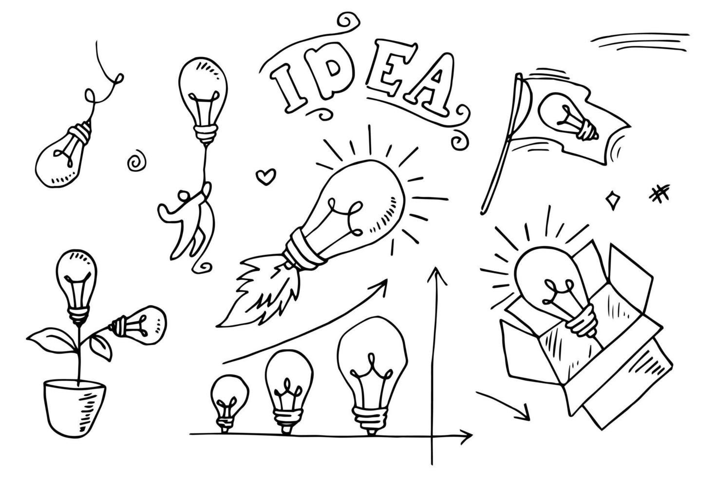 doodle vector set ideia para design de conceito.