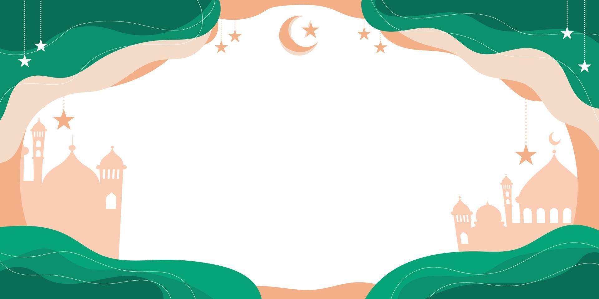 bandeira de fundo abstrato islâmico, vetor, com espaço em branco para texto. vetor