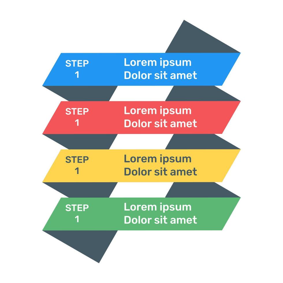 passo rótulos ícone infográfico em design plano vetor