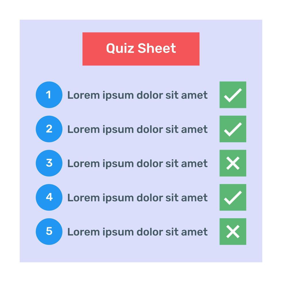 um vetor plano de modelo de lista de verificação, design editável