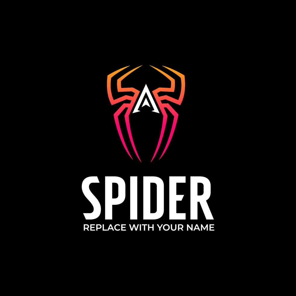 logotipo de aranha com a letra a vetor