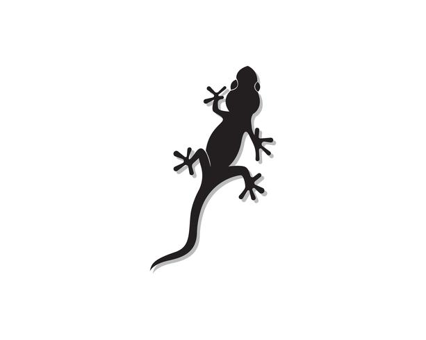 Lagarto camaleão Gecko Silhouette preto vector preto