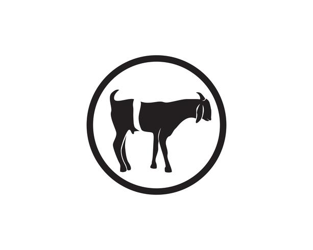 Logotipo de vetor de animais de cabra preto e modelo de símbolos