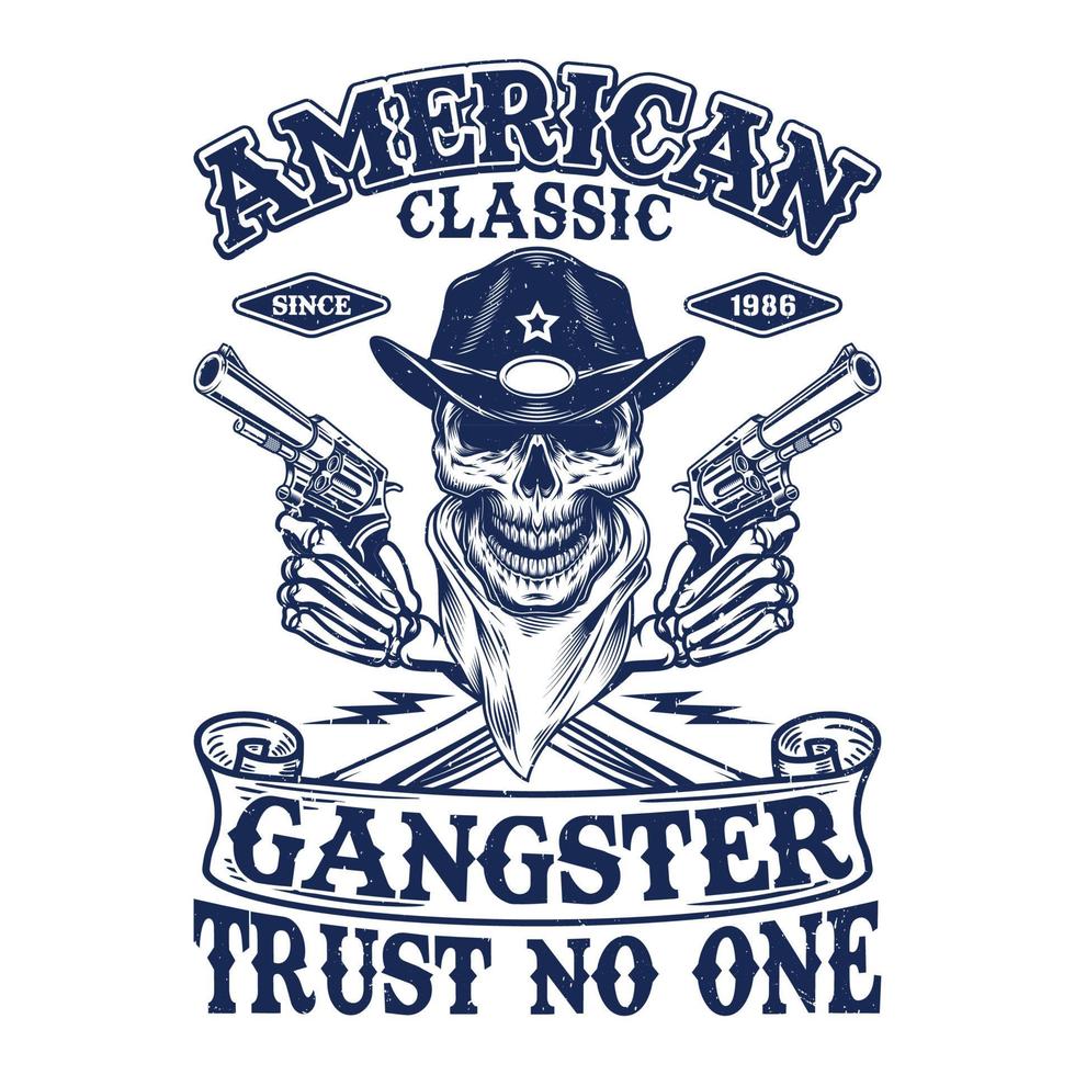 gangster clássico americano não confie em ninguém vetor