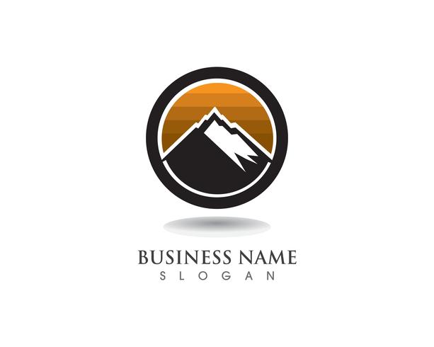 Logotipo da montanha e símbolos vetor de modelo de negócios