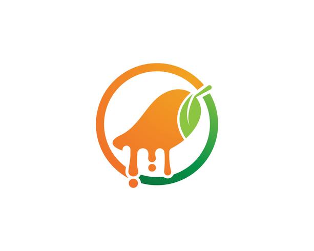 Mango fruits vector logo simbolo