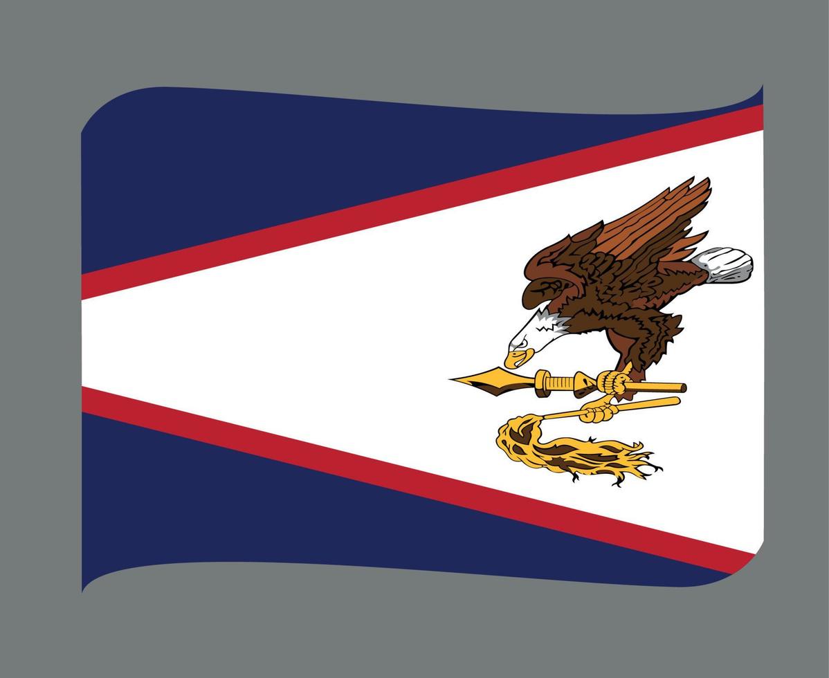 samoa americana bandeira nacional oceania emblema fita ícone vetor ilustração elemento de design abstrato