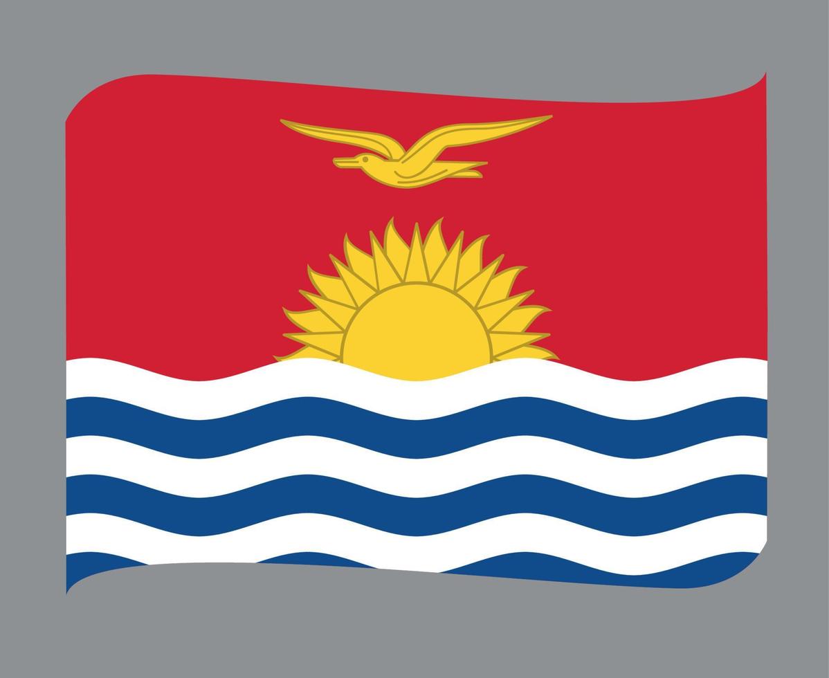 kiribati bandeira nacional oceania emblema fita ícone ilustração vetorial elemento de design abstrato vetor