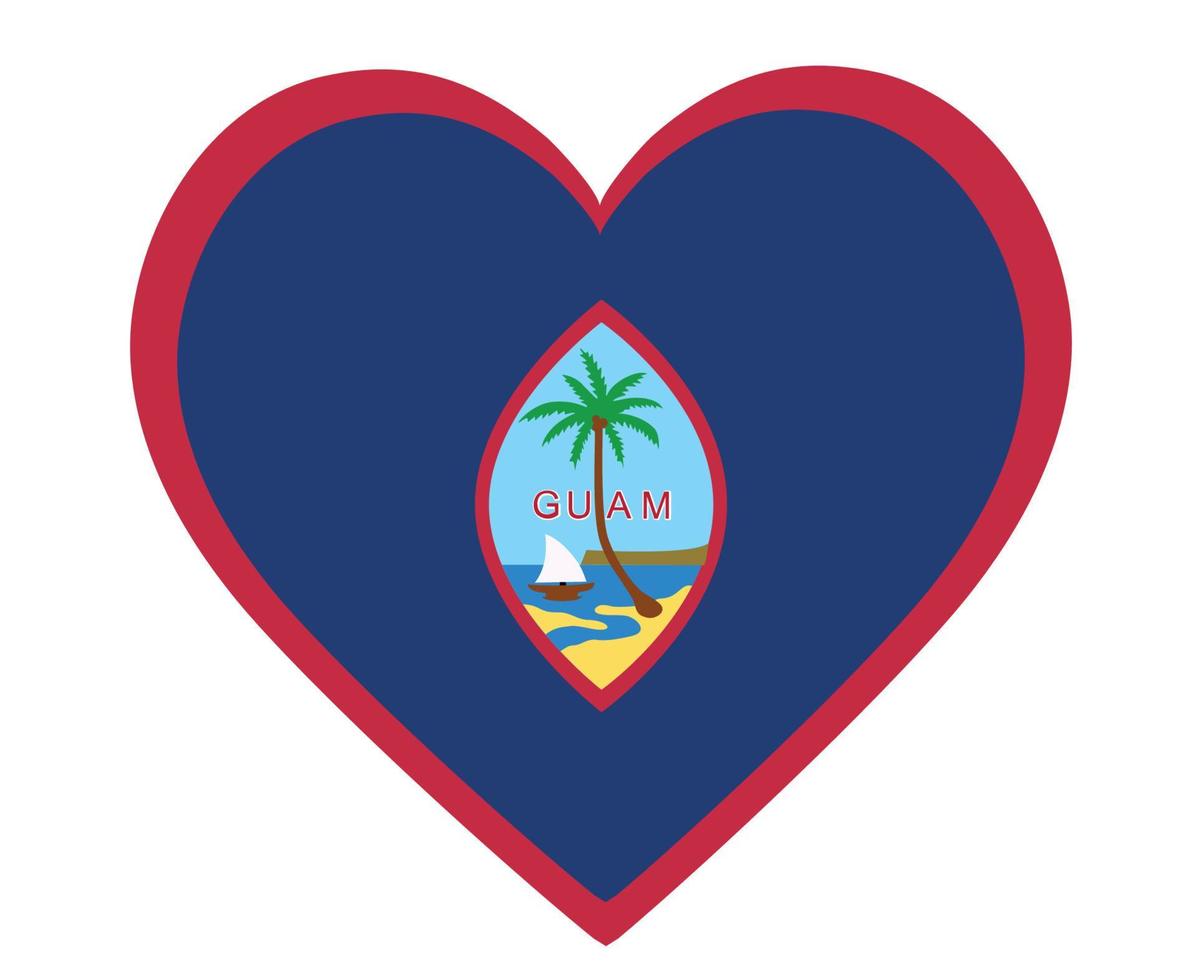guam bandeira nacional oceania emblema coração ícone ilustração vetorial elemento de design abstrato vetor