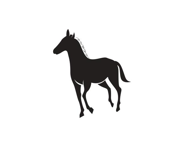 Cavalo logotipo modelo Vector preto
