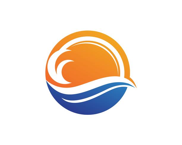 logotipo da praia onda vetor