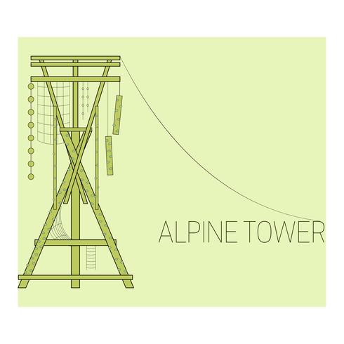 Ícone de torre alpina vetor