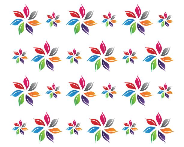 padrões florais logotipo e símbolos fundo branco vetor