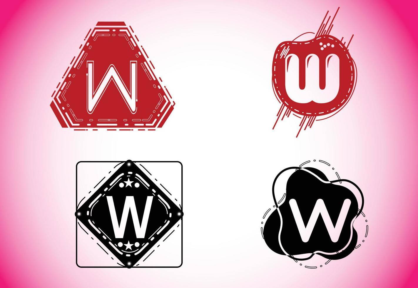 logotipo de letra w criativo e modelo de design de ícone vetor
