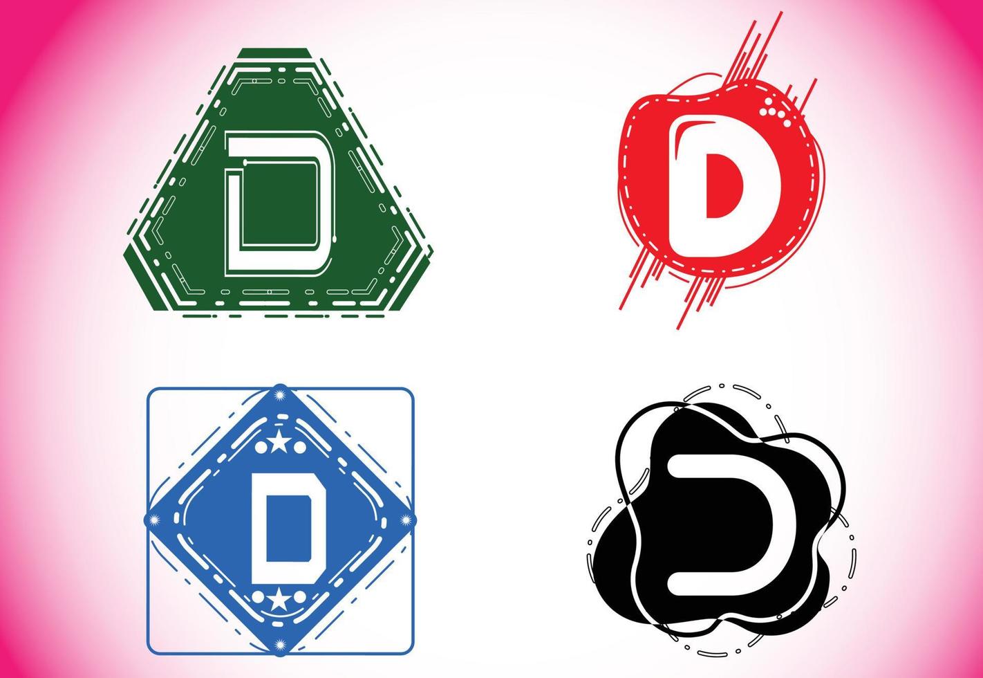 logotipo de letra d criativo e modelo de design de ícone vetor