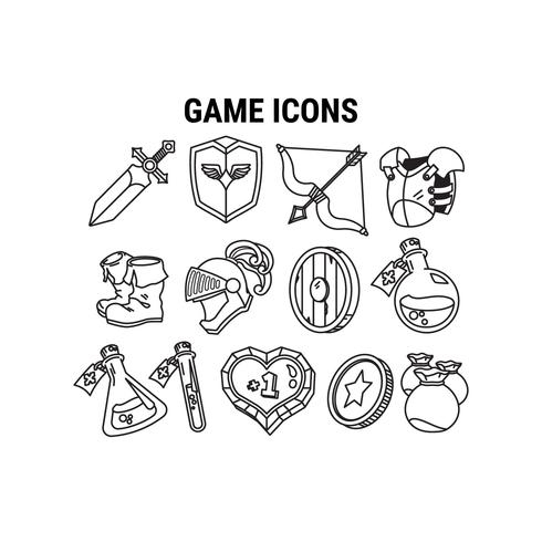 Conjunto de ícones do jogo vetor