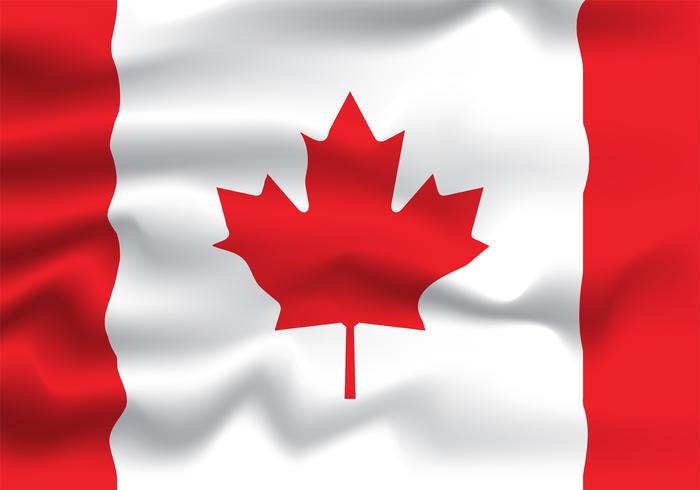 projeto de vetor de bandeira realista do Canadá