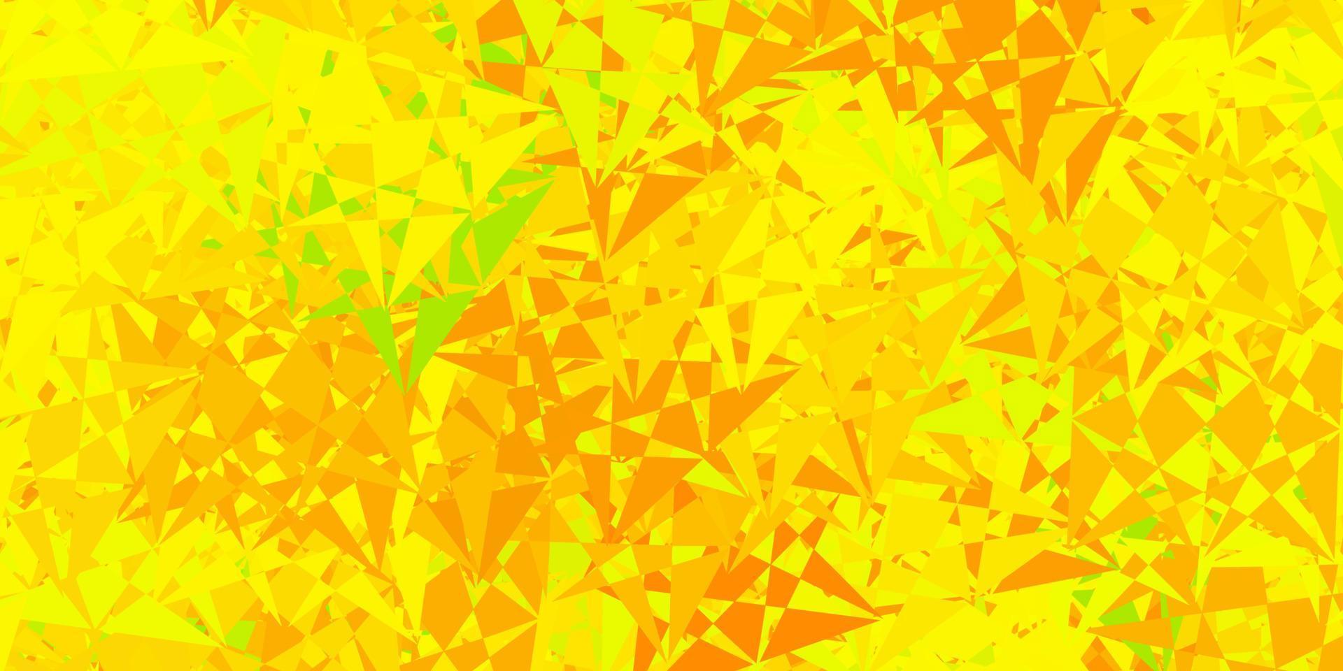 textura vector verde e amarelo escuro com triângulos aleatórios.