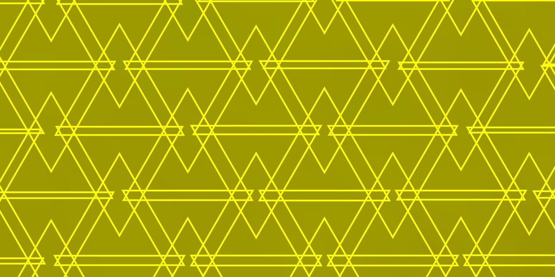 pano de fundo vector amarelo claro com linhas, triângulos.