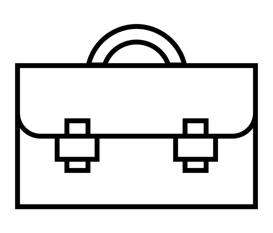 ilustração de ícone de saco. ilustração de bolsa de mão de contorno preto e branco com linha fina preta. arte de linha de vetor de botão minimalista.