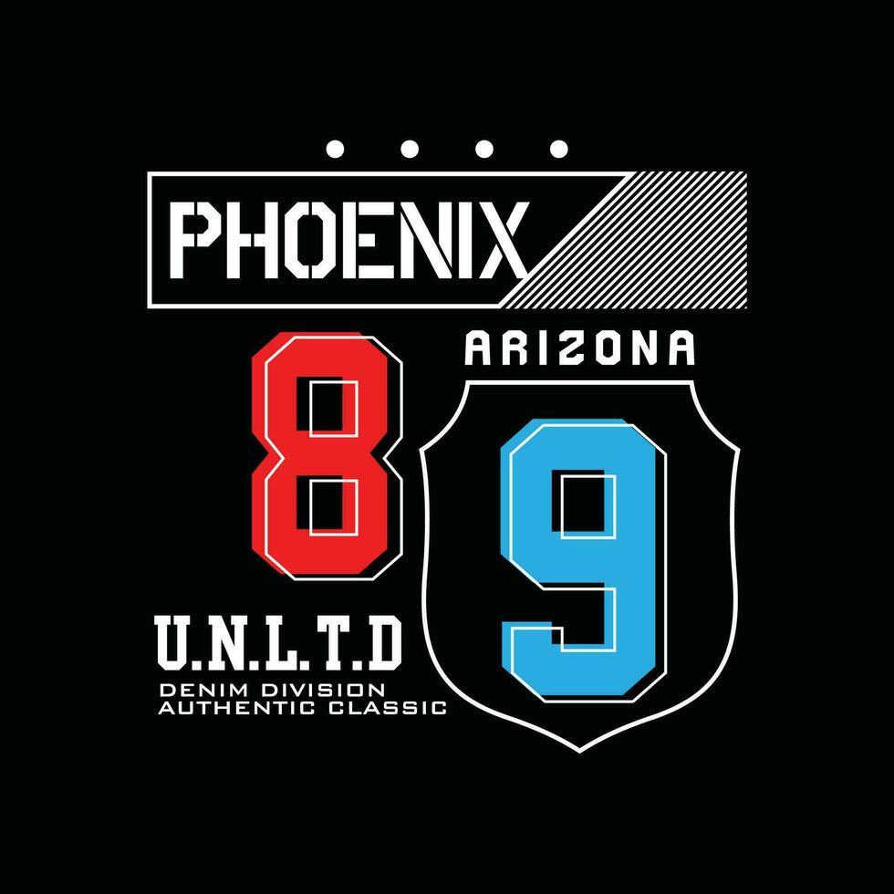 elemento de phoenix arizona da moda masculina e cidade moderna em design gráfico de tipografia. ilustração vetorial tshirt, roupas, vestuário e outros usos vetor