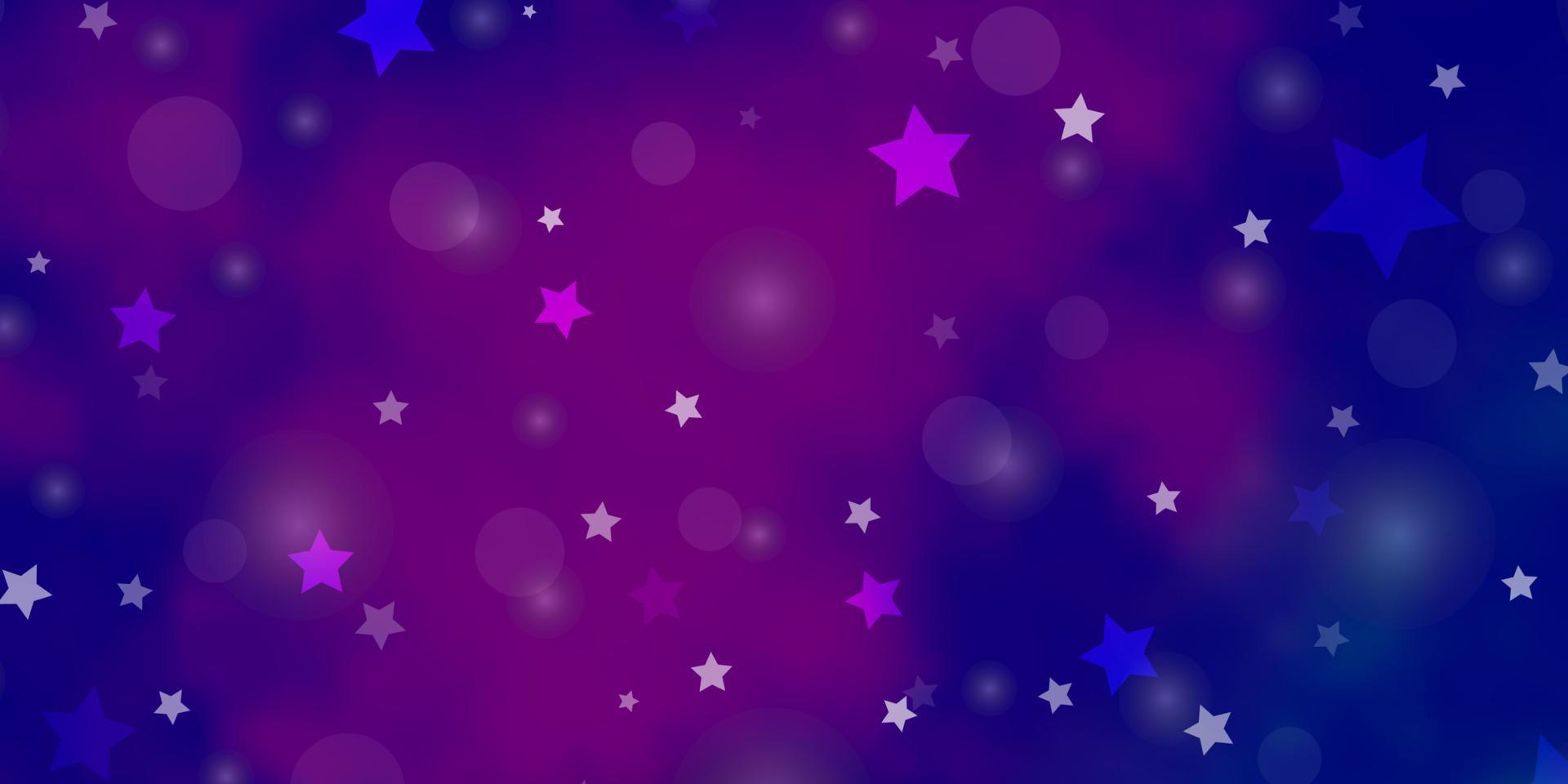 pano de fundo vector rosa escuro, azul com círculos, estrelas.