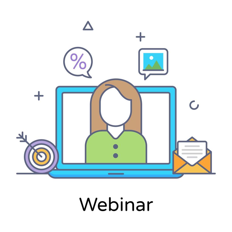 um design de ícone de webinar, vetor editável