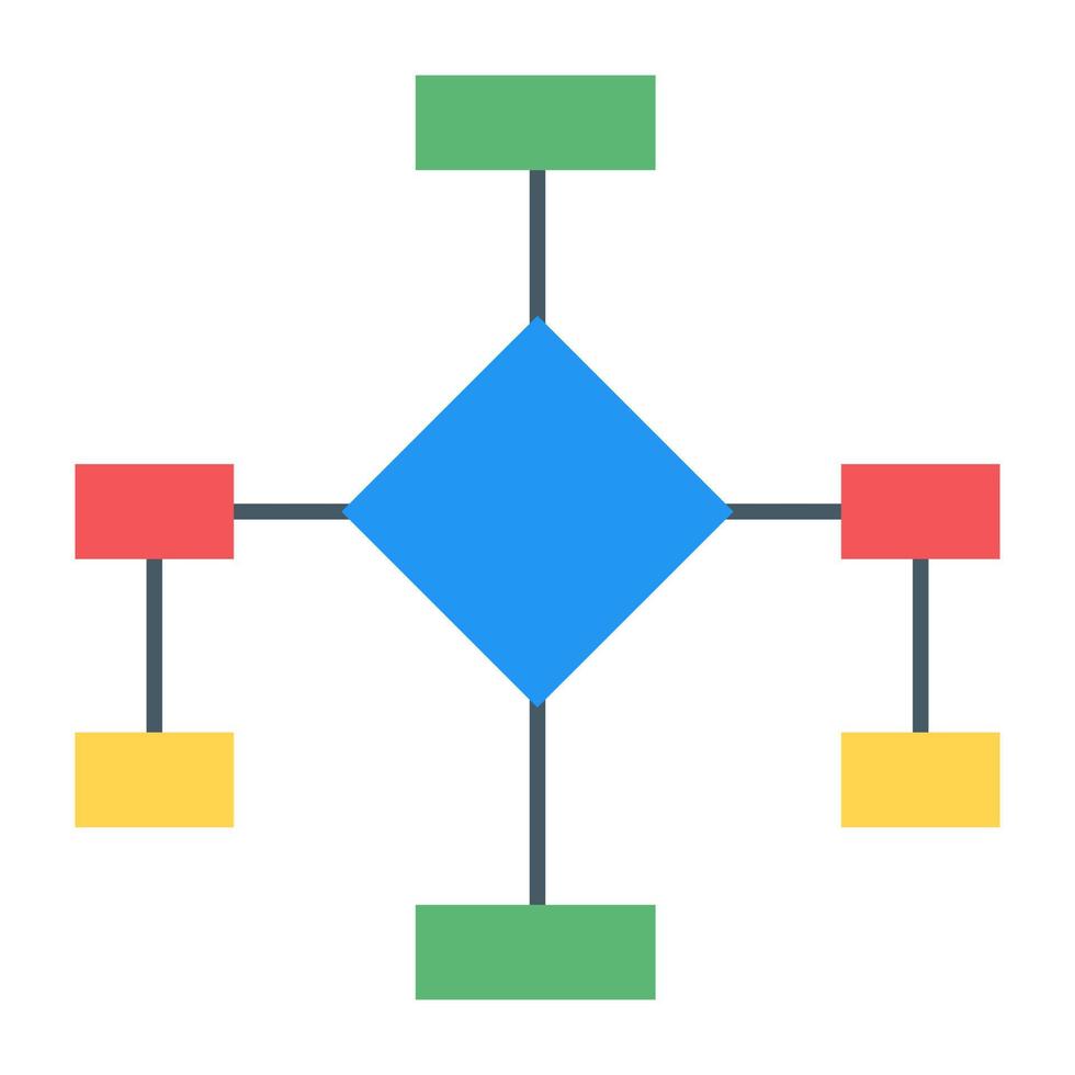 um ícone moderno de infográfico de fluxograma em design plano vetor