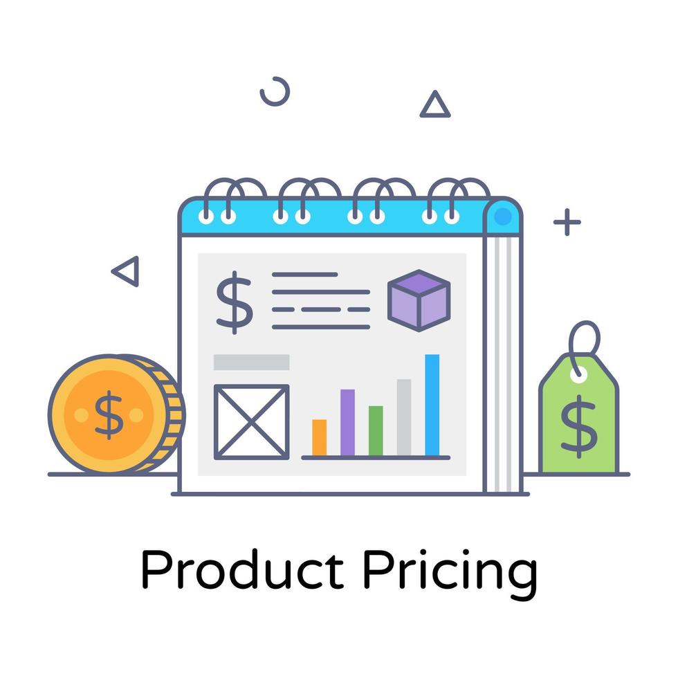 um design vetorial moderno de ícone de preços de produtos vetor