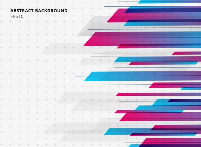 Fundo horizontal do movimento brilhante brilhante azul e cor-de-rosa geométrico abstrato da cor do inclinação da tecnologia. Modelo de folheto, impressão, anúncio, revista, cartaz, site, revista, folheto, relatório anual. vetor