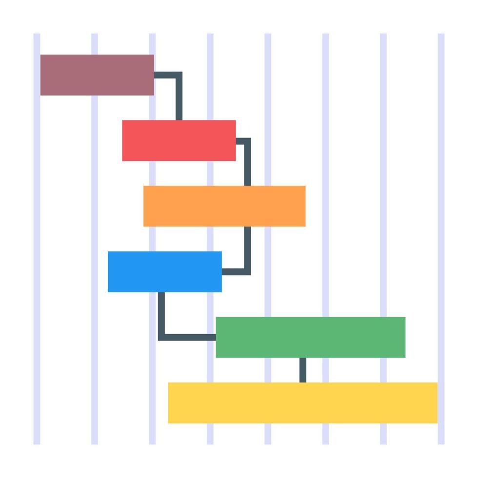 um ícone moderno de infográfico de fluxograma em design plano vetor