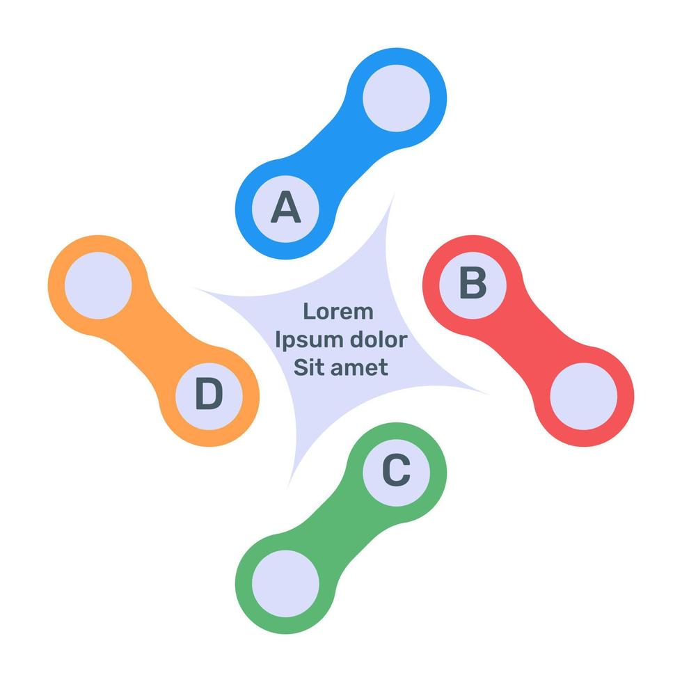 um ícone de modelo de infográfico giratório em design plano vetor