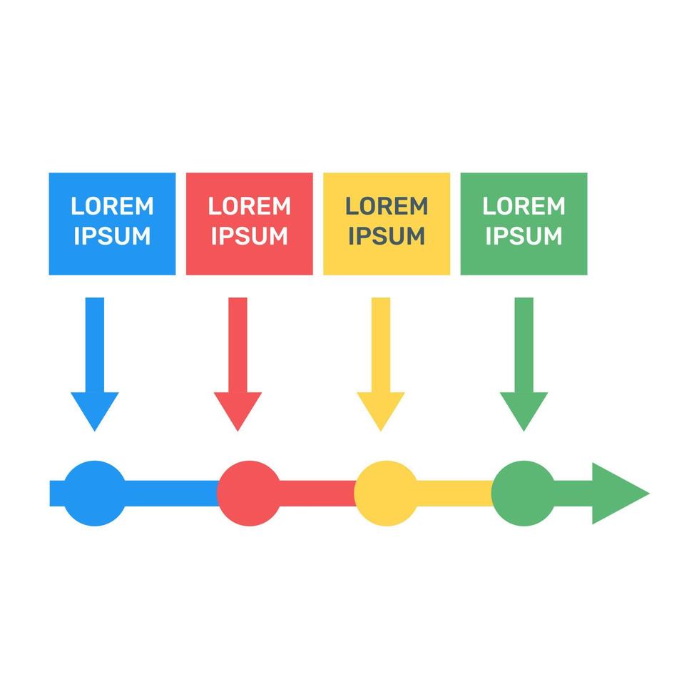 traçar em uma direção rotulada, ícone plano do diagrama de informações vetor