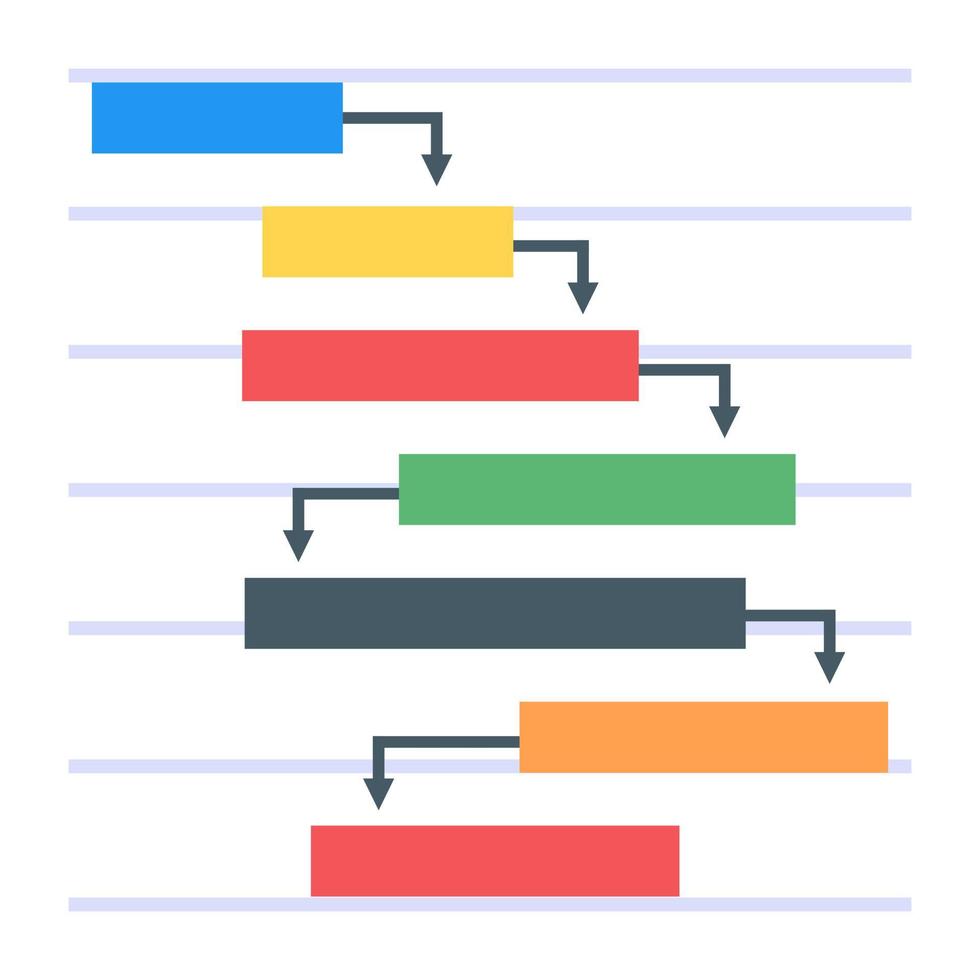 um ícone moderno de infográfico de fluxograma em design plano vetor