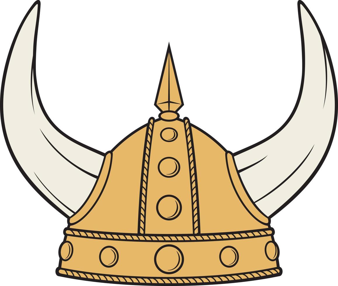 ilustração vetorial de cor de capacete viking vetor