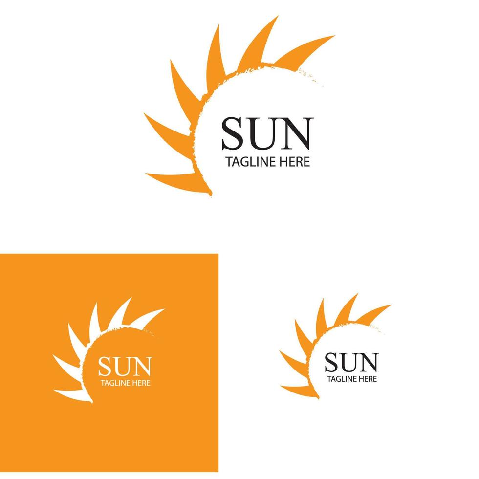 modelo de logotipo de ícone de ilustração vetorial de sol vetor